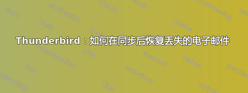 Thunderbird：如何在同步后恢复丢失的电子邮件