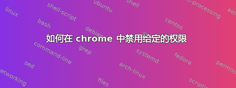 如何在 chrome 中禁用给定的权限