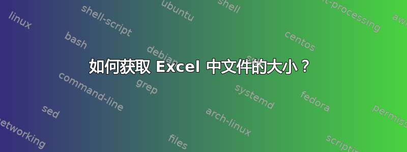 如何获取 Excel 中文件的大小？