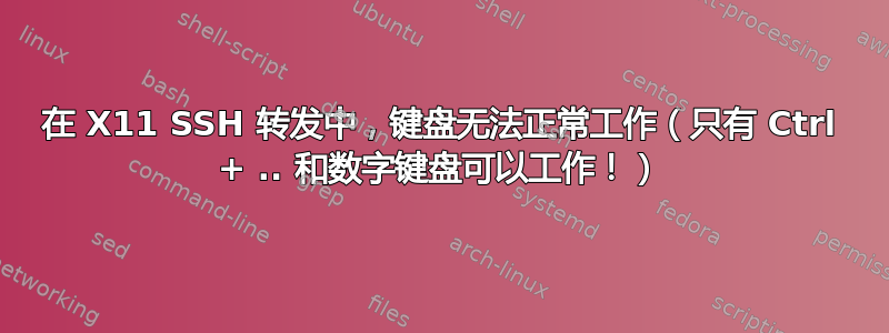 在 X11 SSH 转发中，键盘无法正常工作（只有 Ctrl + .. 和数字键盘可以工作！）