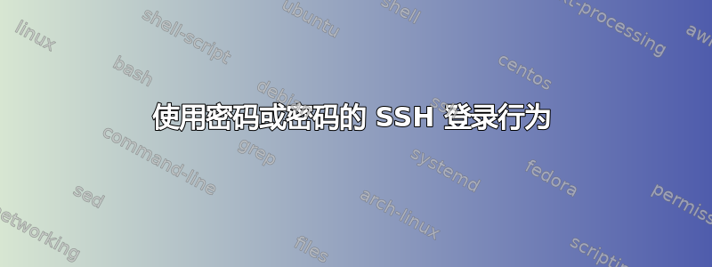 使用密码或密码的 SSH 登录行为