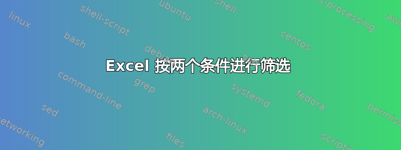 Excel 按两个条件进行筛选