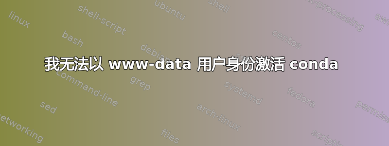 我无法以 www-data 用户身份激活 conda