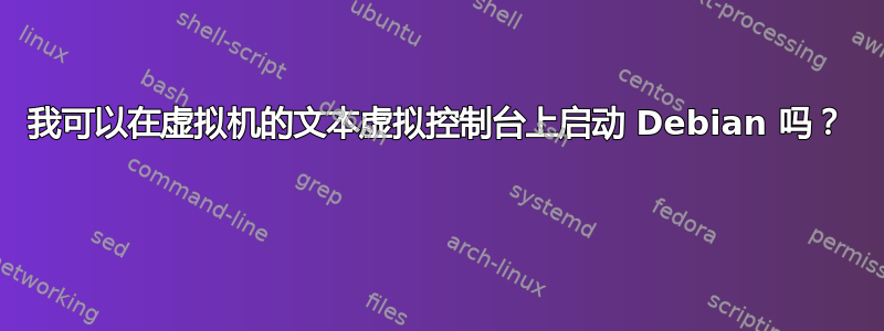 我可以在虚拟机的文本虚拟控制台上启动 Debian 吗？ 