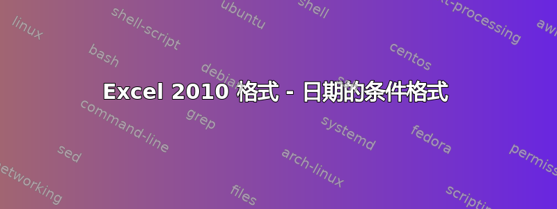 Excel 2010 格式 - 日期的条件格式