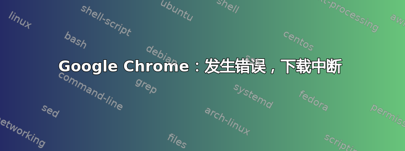 Google Chrome：发生错误，下载中断