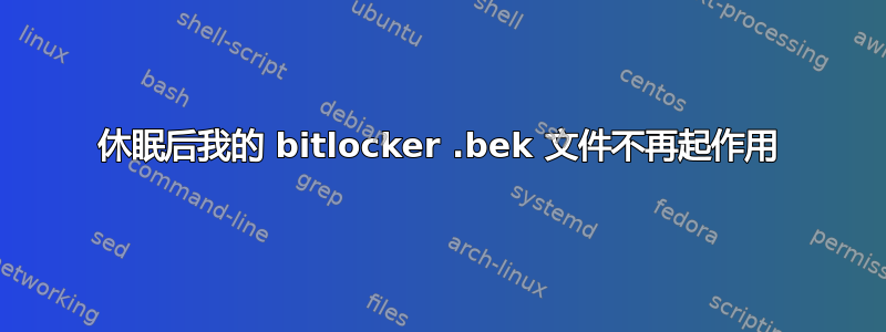 休眠后我的 bitlocker .bek 文件不再起作用