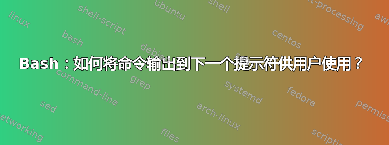 Bash：如何将命令输出到下一个提示符供用户使用？