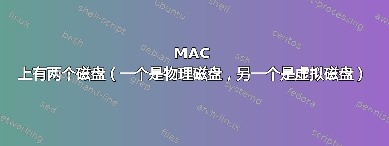 MAC 上有两个磁盘（一个是物理磁盘，另一个是虚拟磁盘）