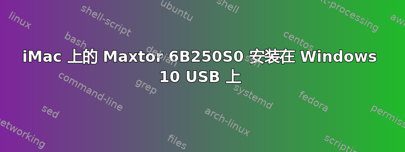 iMac 上的 Maxtor 6B250S0 安装在 Windows 10 USB 上