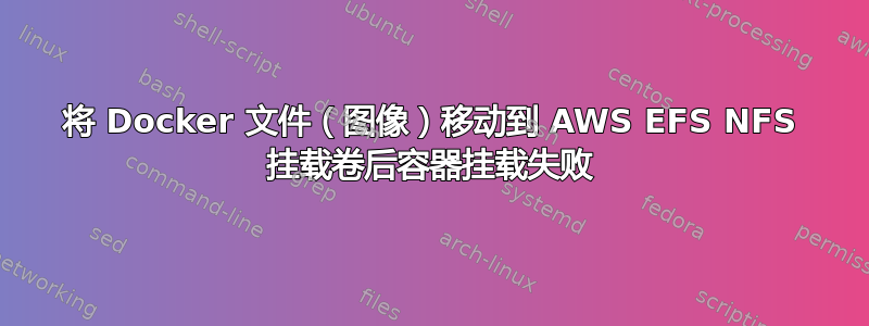 将 Docker 文件（图像）移动到 AWS EFS NFS 挂载卷后容器挂载失败