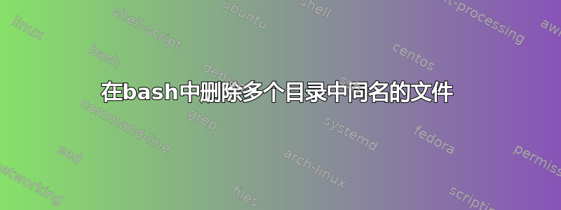 在bash中删除多个目录中同名的文件