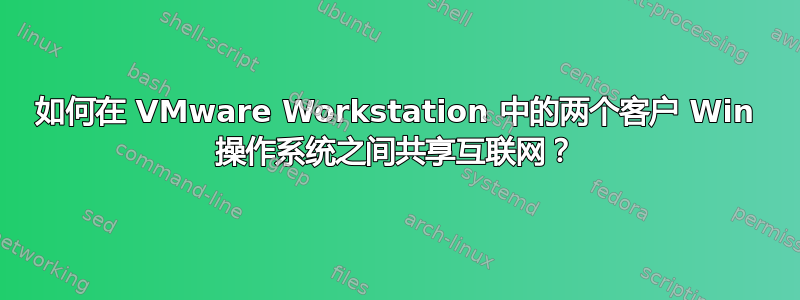 如何在 VMware Workstation 中的两个客户 Win 操作系统之间共享互联网？