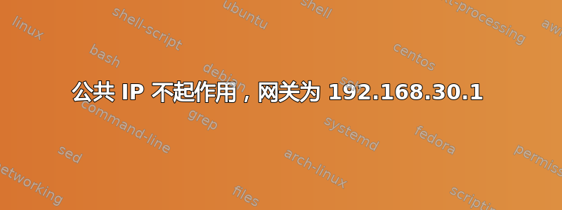 公共 IP 不起作用，网关为 192.168.30.1