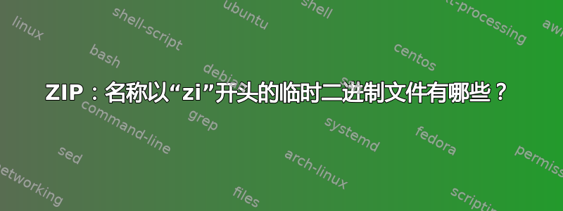 ZIP：名称以“zi”开头的临时二进制文件有哪些？