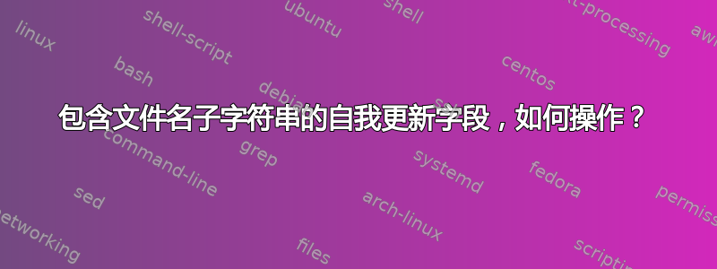 包含文件名子字符串的自我更新字段，如何操作？