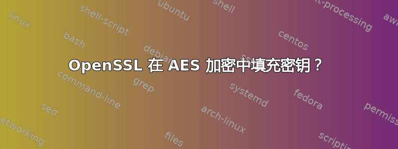 OpenSSL 在 AES 加密中填充密钥？