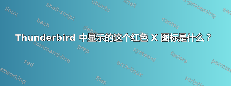 Thunderbird 中显示的这个红色 X 图标是什么？