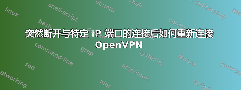 突然断开与特定 IP 端口的连接后如何重新连接 OpenVPN