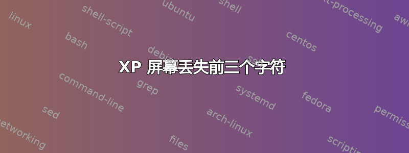 XP 屏幕丢失前三个字符