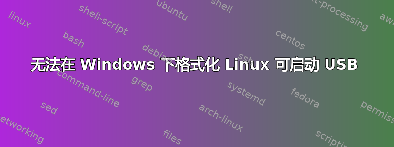 无法在 Windows 下格式化 Linux 可启动 USB