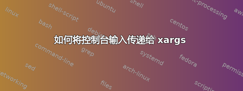 如何将控制台输入传递给 xargs