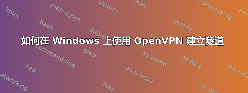 如何在 Windows 上使用 OpenVPN 建立隧道