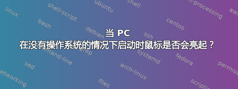 当 PC 在没有操作系统的情况下启动时鼠标是否会亮起？