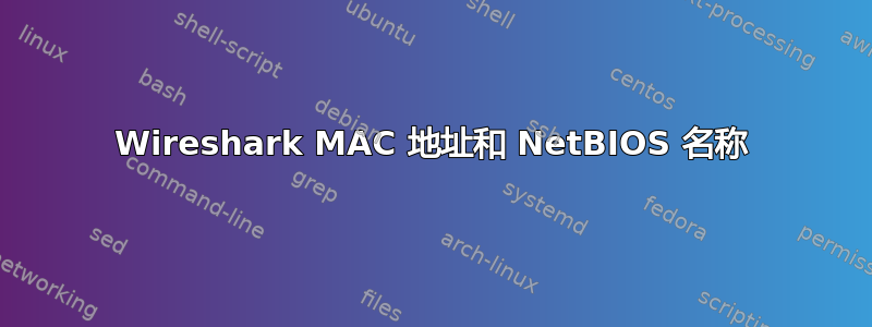 Wireshark MAC 地址和 NetBIOS 名称