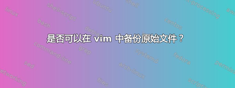 是否可以在 vim 中备份原始文件？