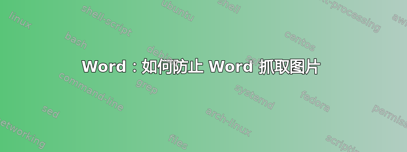 Word：如何防止 Word 抓取图片