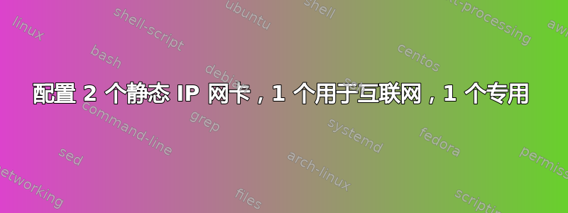 配置 2 个静态 IP 网卡，1 个用于互联网，1 个专用