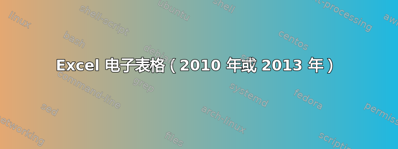 Excel 电子表格（2010 年或 2013 年）