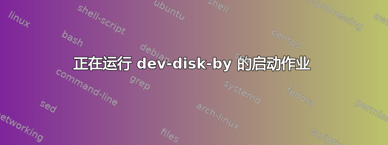 正在运行 dev-disk-by 的启动作业