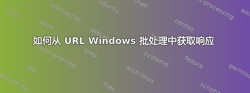 如何从 URL Windows 批处理中获取响应