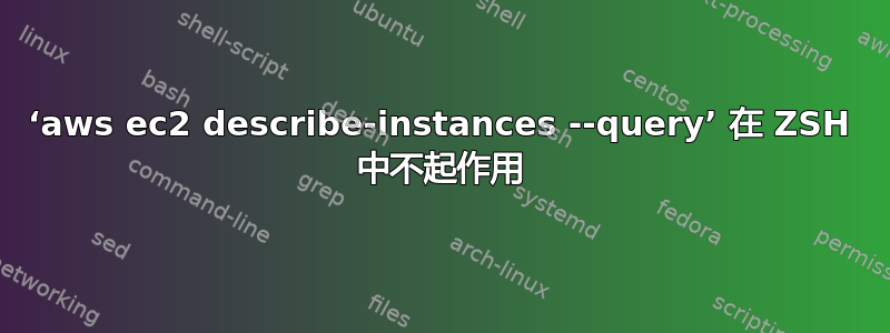 ‘aws ec2 describe-instances --query’ 在 ZSH 中不起作用