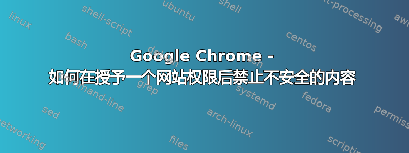 Google Chrome - 如何在授予一个网站权限后禁止不安全的内容