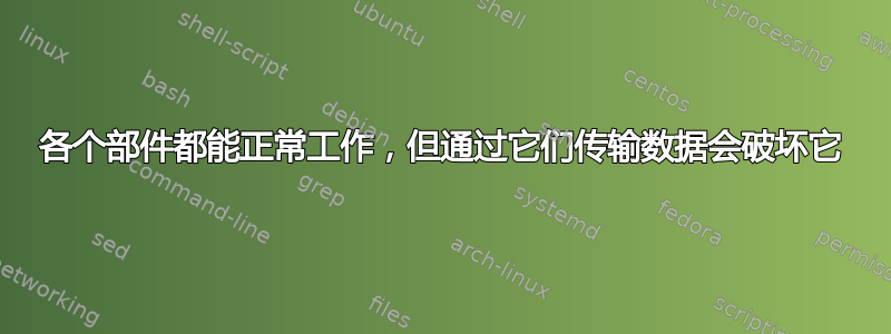 各个部件都能正常工作，但通过它们传输数据会破坏它