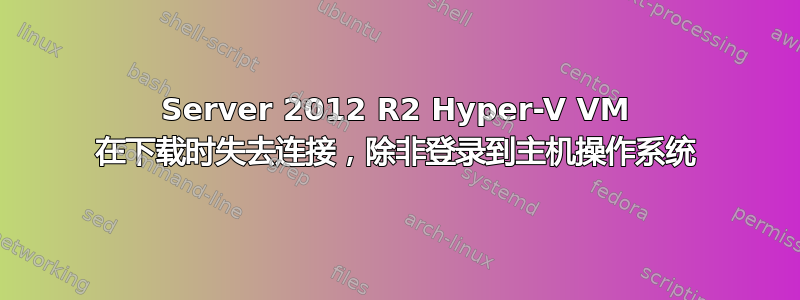 Server 2012 R2 Hyper-V VM 在下载时失去连接，除非登录到主机操作系统