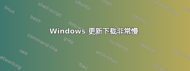 Windows 更新下载非常慢