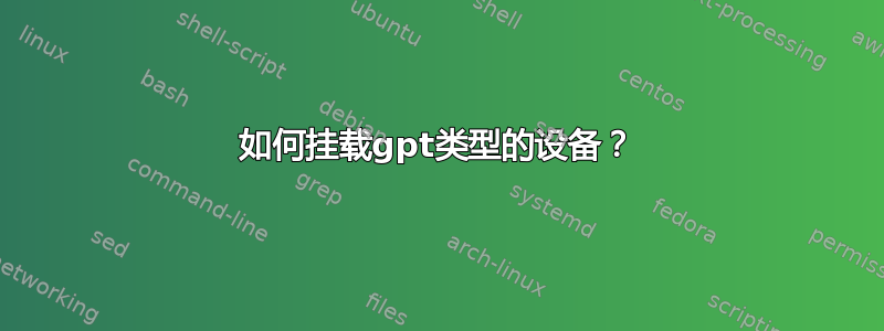 如何挂载gpt类型的设备？