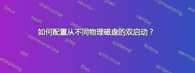 如何配置从不同物理磁盘的双启动？