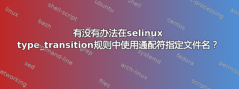 有没有办法在selinux type_transition规则中使用通配符指定文件名？