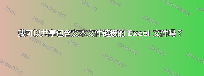 我可以共享包含文本文件链接的 Excel 文件吗？