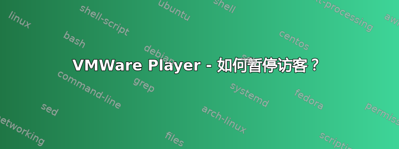 VMWare Player - 如何暂停访客？