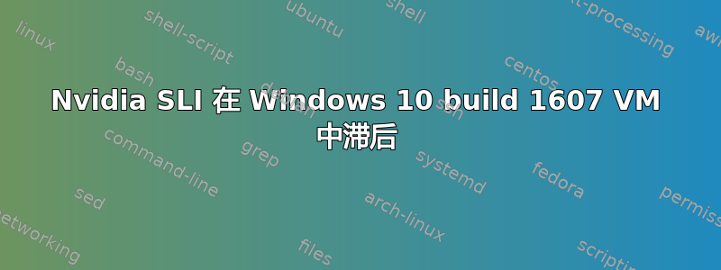 Nvidia SLI 在 Windows 10 build 1607 VM 中滞后