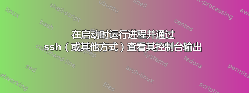 在启动时运行进程并通过 ssh（或其他方式）查看其控制台输出