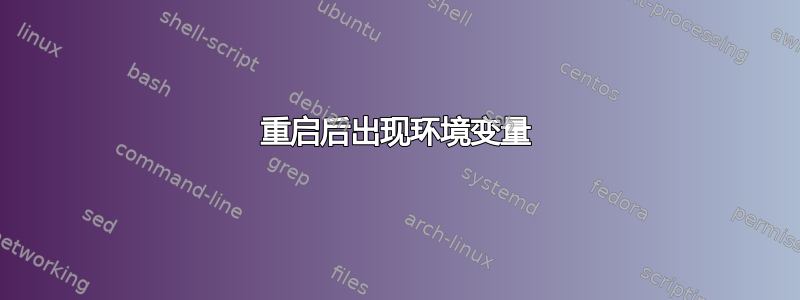 重启后出现环境变量