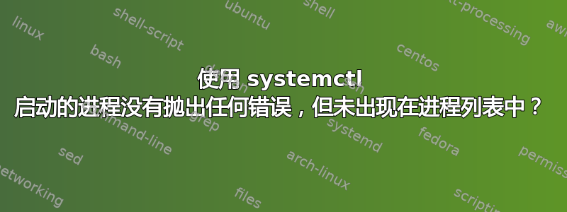 使用 systemctl 启动的进程没有抛出任何错误，但未出现在进程列表中？