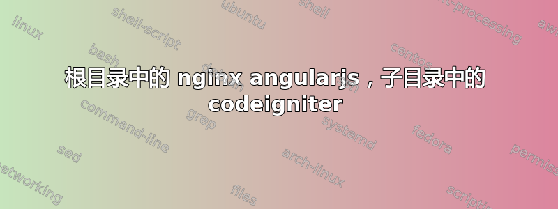 根目录中的 nginx angularjs，子目录中的 codeigniter